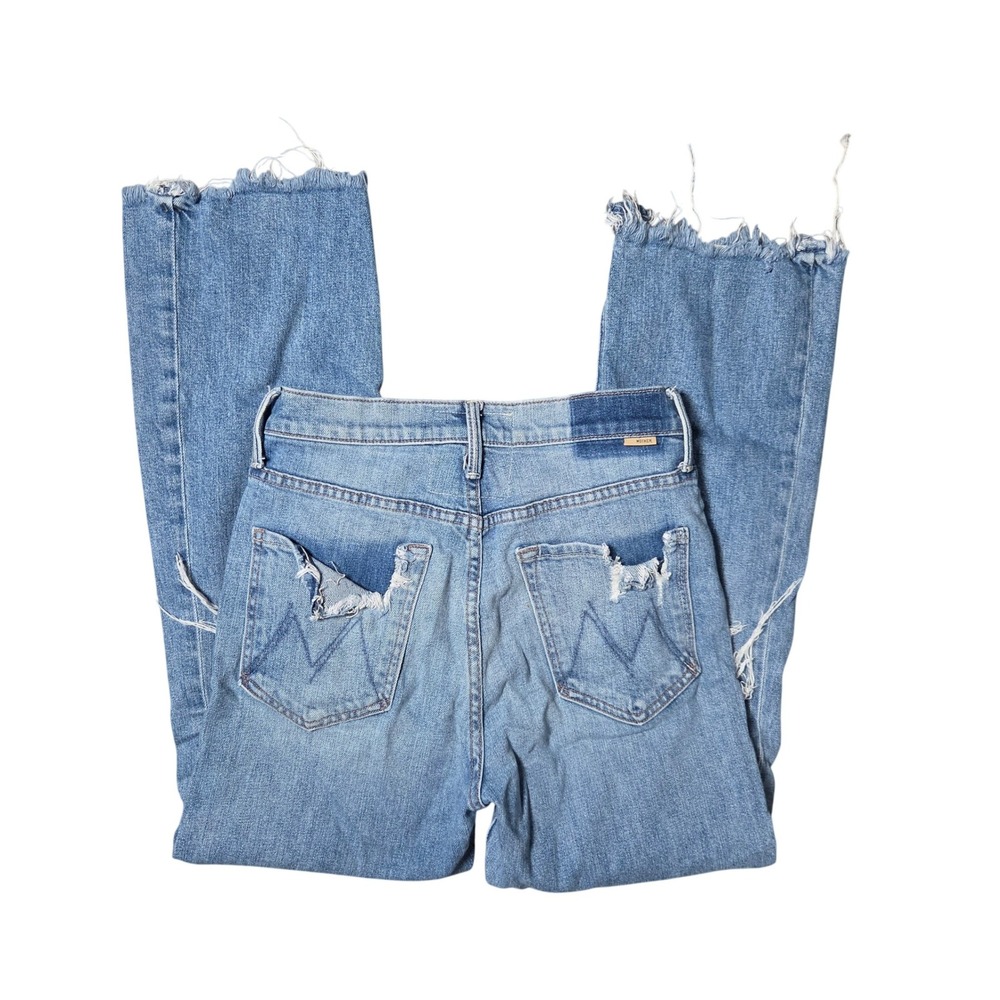 Mother Superior Tripper Ankle Jeans Light Wash distressed denim 27